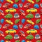 Seamless pattern with cheerful cars.