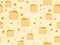 Seamless pattern with cheese. Cheese with holes. Vector