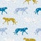 Seamless pattern with cheetahs, leopards