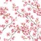 Seamless pattern with cherry blossoms. Watercolor illustration.