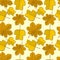 Seamless pattern with chestnut and tulip poplar autumn leaves.