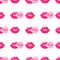 Seamless pattern of chewing gum with lips for the wedding or Valentine`s Day