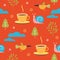 Seamless pattern , children illustration style