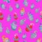 Seamless pattern for children on a pink background