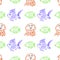 Seamless pattern. Children\\\'s drawings with wax crayons