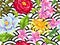 Seamless pattern with China flowers. Bright buds of magnolia, peony, rhododendron and chrysanthemum