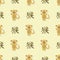 Seamless pattern with Chinese Zodiac Monkey Sign
