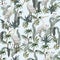 Seamless pattern in chinoiserie style with storks, birds and peonies. Vector,