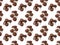 Seamless pattern.Chocolate-covered marshmallow close-up, isolated on a white background.Selective focus