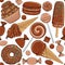 Seamless pattern with chocolate sweets.