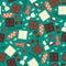 Seamless pattern with chocolate sweets isolated on