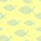 Seamless Pattern with the Christian Fish Symbols