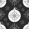 Seamless pattern Christmas ball and grey snowflake