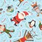 Seamless pattern with Christmas characters make snow angel