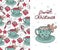Seamless pattern with Christmas drinks and gingerbread. Christmas card. Vector design