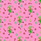 Seamless pattern with Christmas elfes girls, candy cane, sweets, tree balls. New year Xmas backgrounds and textures. For greeting