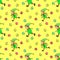 Seamless pattern with Christmas elfes, tree balls. New year Xmas backgrounds and textures. For greeting cards, wrapping paper,