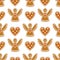 Seamless pattern with Christmas gingerbread cookies - angel and sweet heart.