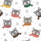 Seamless Pattern Christmas Kawaii Cute Cats