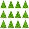 Seamless pattern Christmas new year trees. Winter December holiday background. Greeting card postcard editable template