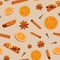 Seamless pattern with Christmas spices