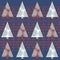 Seamless pattern with Christmas tree and stylish ornament