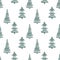 Seamless pattern of christmas trees doodles
