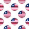 Seamless pattern from the circles with flag of Republic of Liberia.