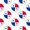 Seamless pattern from the circles with flag of Republic of Panama.