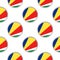 Seamless pattern from the circles with flag of Republic of Seychelles.