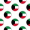 Seamless pattern from the circles with flag of State of Kuwait.