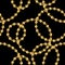 Seamless Pattern of Circular Golden Chains on Black Ready for Textile Prints.