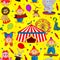Seamless pattern circus with clown and animals
