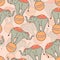 Seamless pattern with circus elephants