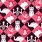 Seamless pattern with circus performers