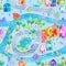 Seamless pattern with city map,road,park,river,lake and boat.