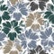 Seamless pattern, close-up of hibiscus flowers in beige and blue colors. Vintage background, print, textile, vector