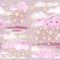 Seamless pattern.  Clouds stars weather objects pastel tone colors