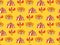 Seamless pattern with clowns, circus, balloons.