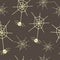 Seamless pattern with cobweb and spider, Halloween concept on dark background