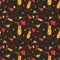 Seamless pattern Cocktails collection, alcoholic and non-alcoholic