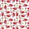 Seamless pattern with cocktails. A glass of cocktail with berries.