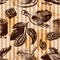 Seamless pattern with cocoa fruits monochrome chocolate texture for packaging, corporate identity, menu and hand drawn