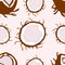 Seamless pattern with coconut