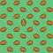 Seamless pattern of coconut on a green background. organic lifestyle wallpaper. wrapping paper, cover for vegetarian recipes