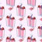 Seamless pattern with coctail drinks