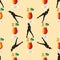 Seamless pattern with coctail drinks and girls