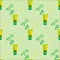 Seamless pattern with coctail mojito.