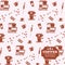 Seamless Pattern With Coffee Accessories. Vector Illustration