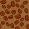 Seamless pattern of coffee beans